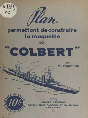 cover image of Plan permettant de construire la maquette du "Colbert"